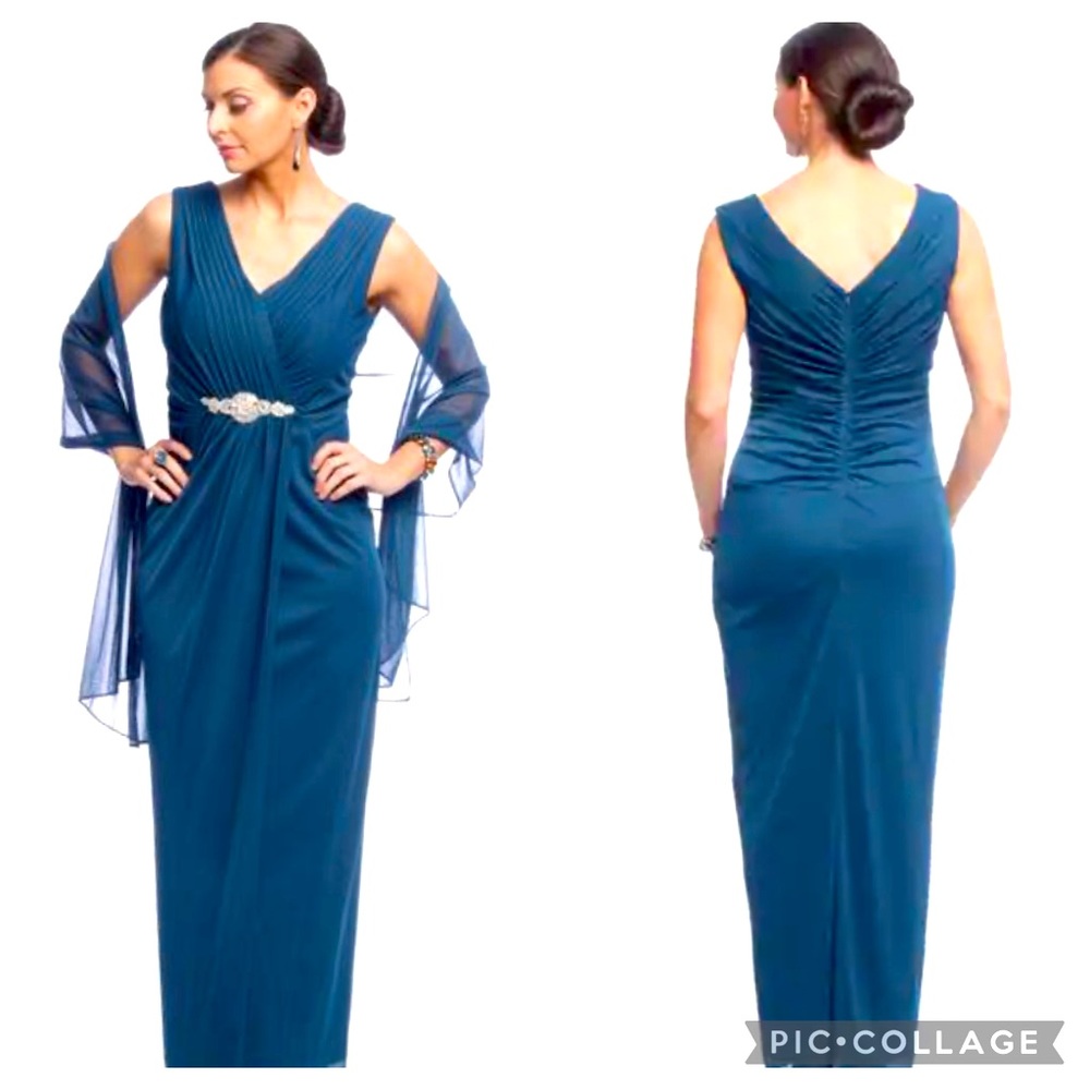 Alex evenings woman’s long evening gown with embellished waist - Picture 1 of 4